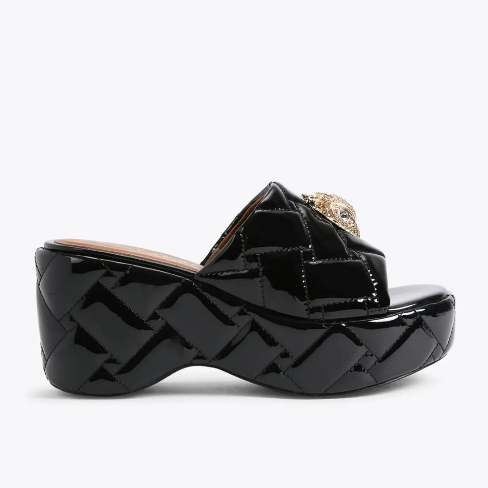 Kurt Geiger patent leather KENSINGTON WEDGE MULE